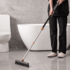 Floor brush with squeegee, powerful cleaning tool for concrete, tile, bathrooms, kitchens, garages and swimming pools