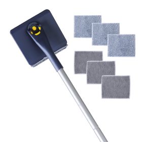 Wall & Baseboard Cleaner Mop Tool with 49'' Long Handle for Cleaning Window Floor Skirting Board Ceiling Bathtub Tub Tile Scrubber Brush Duster with 6