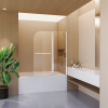 43 in. W * 58 in. H Frameless Folding Shower Doors for Bathtub, 1/4" (6mm) Thick SGCC Tempered Glass Door, Bathroom Pivot Tub Glass Door, Chrome