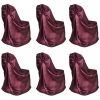 6 pcs Burgundy Chair Cover for Wedding Banquet
