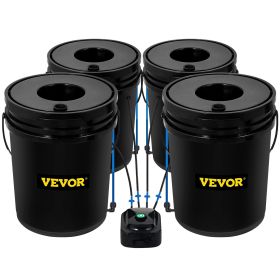 VEVOR DWC Hydroponic System, 5 Gallon 4 Buckets, Deep Water Culture Growing Bucket, Hydroponics Grow Kit with Pump, Air Stone and Water Level Device