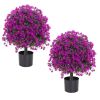Artificial Olive Topiary Ball Trees Outdoor and Indoor Faux Shrubs UV Resistant Lasting Evergreen Bushes Potted Plants