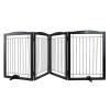 VEVOR Free Standing Dog Gate, 32" H x 96.5" W Freestanding Pet Gate, 4 Panels Foldable Dog Gate for Wide and Narrow Passageways