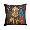 Golden Retriever Christmas Throw Pillow Machine Washable, Indoor Outdoor Decorative Pillow for Couch, Bed or Patio, 18Hx18W