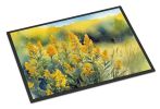 Nebraska Goldenrod in Watercolor Doormat Front Door Mat Indoor Outdoor Rugs for Entryway, Non Slip Washable Low Pile, 24H X 36W