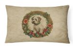 Christmas Flowers Frame Throw Pillow Throw Pillow for Indoor Couch Bed Outdoor Patio Washable, Sealyham Terrier 2427,12Hx16W