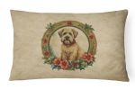 Christmas Flowers Frame Throw Pillow Throw Pillow for Indoor Couch Bed Outdoor Patio Washable, Wheaten Terrier 2435,12Hx16W