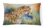 NEW Watercolor Wildlife Throw Pillow Throw Pillow for Indoor Couch Bed Outdoor Patio Washable, Cheetah 2888,12Hx16W