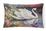 Watercolor Birds Throw Pillow Throw Pillow for Indoor Couch Bed Outdoor Patio Washable, Swan 3274,12Hx16W