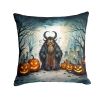 Krampus The Christmas Demon Spooky Halloween Throw Pillow Machine Washable, Indoor Outdoor Decorative Pillow for Couch, Bed or Patio, 14Hx14W