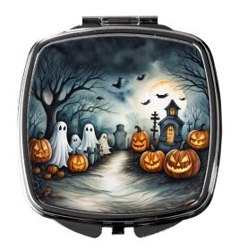 Ghosts Spooky Halloween Compact Mirror Decorative Travel Makeup Mirror for Women Girls Gifts Pocket Makeup Mirror Folding Handheld