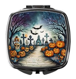 Day of the Dead Spooky Halloween Compact Mirror Decorative Travel Makeup Mirror for Women Girls Gifts Pocket Makeup Mirror Folding Handheld