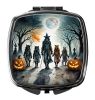 Werewolves Spooky Halloween Compact Mirror Decorative Travel Makeup Mirror for Women Girls Gifts Pocket Makeup Mirror Folding Handheld