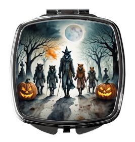 Werewolves Spooky Halloween Compact Mirror Decorative Travel Makeup Mirror for Women Girls Gifts Pocket Makeup Mirror Folding Handheld