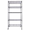 5-Layer Plastic Coated Iron Shelf with 1.5" Nylon Wheels 165*90*35 Black