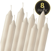 SPAAS Straight Candle Sticks - Pack of 8 6" Long Ivory Candles | 5 Hour Long Burning Unscented Candles for Emergency Candles, Chime Candles