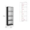 Hialeah 3 Piece Home Bookcase set, 74" Wide with 10 Shelves and Two Double-Door Cabinet , Living Room Set Matt Gray / White