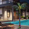 Outsunny 6' Artificial Lighted Palm Tree with 3 Coconuts, 240 LED Light, Color Changing Light Up Tropical Palm Tree with Remote for Indoor, Outdoor