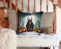Krampus The Christmas Demon Spooky Halloween Throw Pillow Machine Washable, Indoor Outdoor Decorative Pillow for Couch, Bed or Patio, 14Hx14W