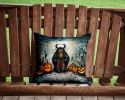 Krampus The Christmas Demon Spooky Halloween Throw Pillow Machine Washable, Indoor Outdoor Decorative Pillow for Couch, Bed or Patio, 14Hx14W