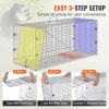 VEVOR Live Animal Cage Trap, 42" x 16" x 18" Humane Cat Trap Galvanized Iron, Folding Animal Trap with Handle for Stray Dogs, Armadillos, Raccoons