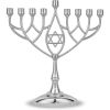 Last Minute Complete Hanukkah Menorah Kit - 9" Menorah, 44 Colored Hanukkah Candles, Chanukah Handbook Guide , 4 Colored Dreidels