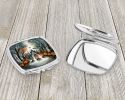 Creepy Dolls Spooky Halloween Compact Mirror Decorative Travel Makeup Mirror for Women Girls Gifts Pocket Makeup Mirror Folding Handheld