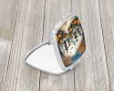 Calacas Skeletons Spooky Halloween Compact Mirror Decorative Travel Makeup Mirror for Women Girls Gifts Pocket Makeup Mirror Folding Handheld