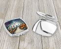 Day of the Dead Spooky Halloween Compact Mirror Decorative Travel Makeup Mirror for Women Girls Gifts Pocket Makeup Mirror Folding Handheld
