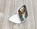 Creepy Dolls Spooky Halloween Compact Mirror Decorative Travel Makeup Mirror for Women Girls Gifts Pocket Makeup Mirror Folding Handheld