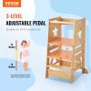 VEVOR Tower Step Stool, 3-Level Height Adjustable Toddler Step Stools for Kids, Kitchen Stool Helper
