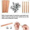 DADHOT 100set Candle Wick,Thicken Smokeless Cherry Wood Wicks for Candles-Long Lasting Flame-Easily Burn,Natural Candle Cores with Stand and Glue Dot
