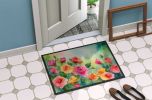 Roses in Watercolor Doormat Front Door Mat Indoor Outdoor Rugs for Entryway, Non Slip Washable Low Pile, 24H X 36W