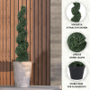 Bonsai Boxwood Spiral Topiary Artificial Tree Silk Plant For Indoor Outdoor Decorative