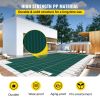 VEVOR Pool Safety Cover Fits 16x32ft Rectangle Inground Safety Pool Cover Green Mesh with 4x8ft Center End Steps Solid Pool Safety Cover for Swimming