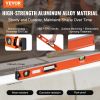 VEVOR Magnetic Torpedo Level, 48 in, Mechanical Bubble Vials Ruler for 45/90/180 Degree, Aluminum Alloy Leveler Tool w/ Viewing Window