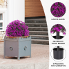 Artificial Olive Topiary Ball Trees Outdoor and Indoor Faux Shrubs UV Resistant Lasting Evergreen Bushes Potted Plants