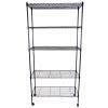 5-Layer Plastic Coated Iron Shelf with 1.5" Nylon Wheels 165*90*35 Black