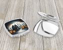 The Grim Reaper Spooky Halloween Compact Mirror Decorative Travel Makeup Mirror for Women Girls Gifts Pocket Makeup Mirror Folding Handheld
