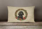 Christmas Flowers Frame Throw Pillow Throw Pillow for Indoor Couch Bed Outdoor Patio Washable, Poodle 2410,12Hx16W