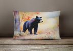 NEW Watercolor Wildlife Throw Pillow Throw Pillow for Indoor Couch Bed Outdoor Patio Washable, American Black Bear 2876,12Hx16W