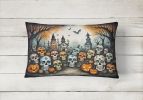 More Spooky Halloween Throw Pillow Throw Pillow for Indoor Couch Bed Outdoor Patio Washable, Calaveras Sugar Skulls 2232,12Hx16W