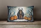 More Spooky Halloween Throw Pillow Throw Pillow for Indoor Couch Bed Outdoor Patio Washable, Krampus 2248,12Hx16W