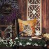 MaineCoon Cat in Fall Leaves Throw Pillow Machine Washable, Indoor Outdoor Decorative Pillow for Couch, Bed or Patio, 14Hx14W