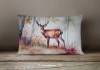 NEW Watercolor Wildlife Throw Pillow Throw Pillow for Indoor Couch Bed Outdoor Patio Washable, Deer 2900,12Hx16W