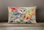 Watercolor Birds Throw Pillow Throw Pillow for Indoor Couch Bed Outdoor Patio Washable, Barn Owl 3181,12Hx16W