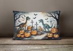 More Spooky Halloween Throw Pillow Throw Pillow for Indoor Couch Bed Outdoor Patio Washable, Dinosaurs 2240,12Hx16W