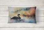Watercolor Birds Throw Pillow Throw Pillow for Indoor Couch Bed Outdoor Patio Washable, Swan Black 3270,12Hx16W