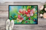 Arkansas Apple Blossom in Watercolor Doormat Front Door Mat Indoor Outdoor Rugs for Entryway, Non Slip Washable Low Pile, 24H X 36W