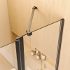 43 in. W * 58 in. H Frameless Folding Shower Doors for Bathtub, 1/4" (6mm) Thick SGCC Tempered Glass Door, Bathroom Pivot Tub Glass Door, Matte Black